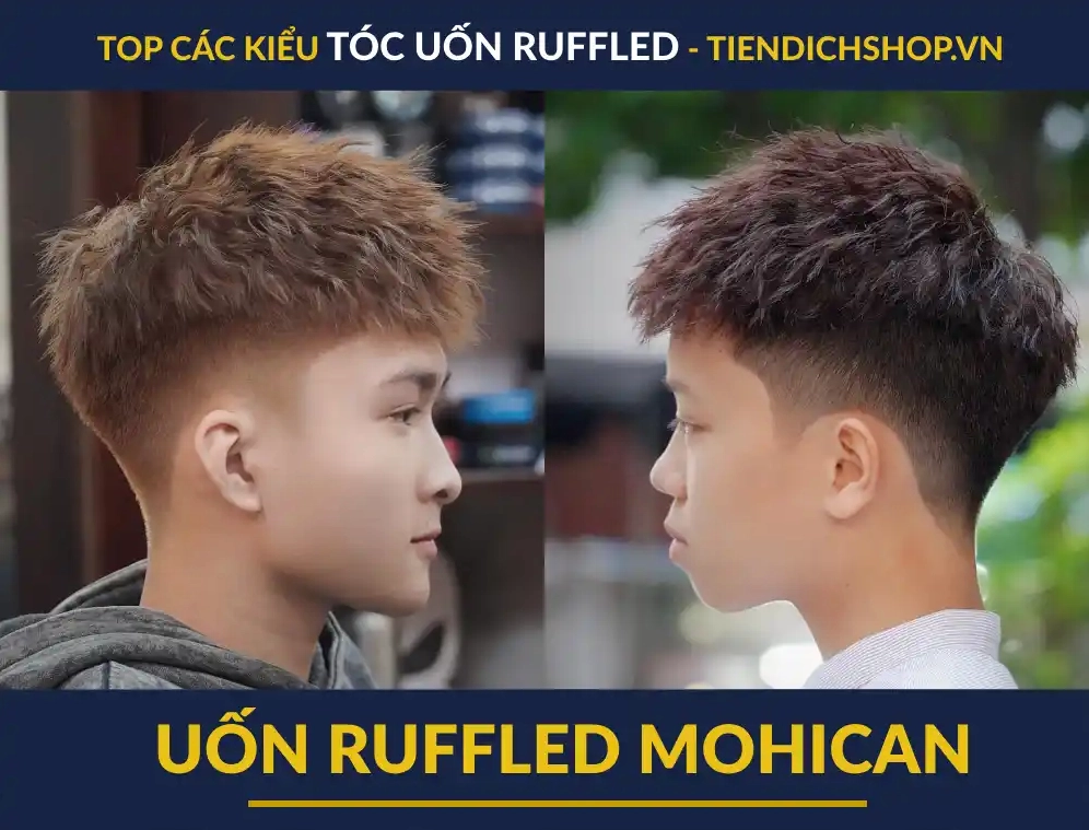 Tóc layer uốn ruffled ngắn cá tính