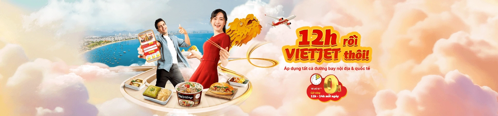 Vé bay 0 đồng khung giờ vàng 12h-14h mỗi ngày