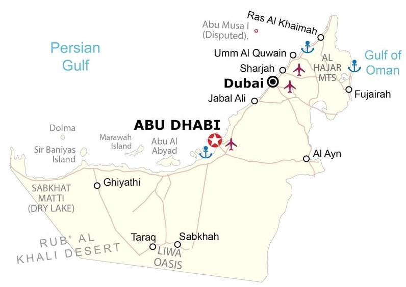 Vị trí địa lý chi tiết của Dubai